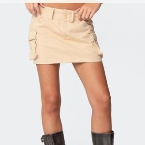 Edikted Beige Mini Skirt
